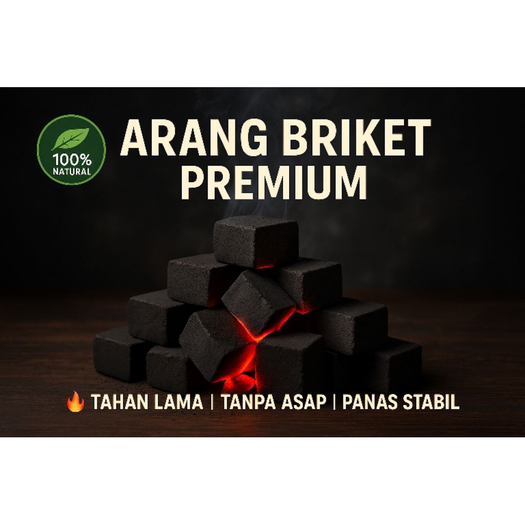 Briket Arang Kelapa Premium 1kg | Cocok BBQ & Shisha – Hemat & Panas Stabil