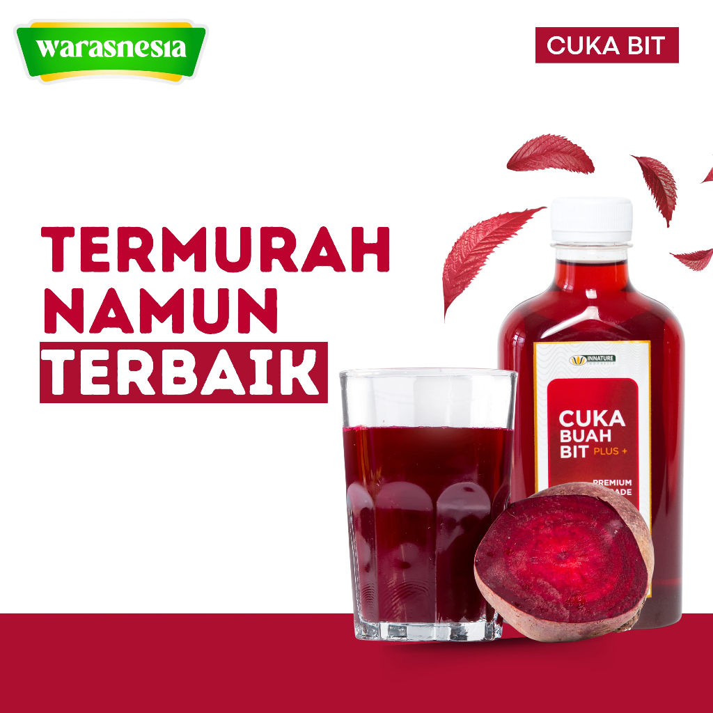 

Cuka Buah Bit InNature 250 ml Herbal Untuk Diet Menurunkan Kolesterol dan Detoks Tubuh Anemia