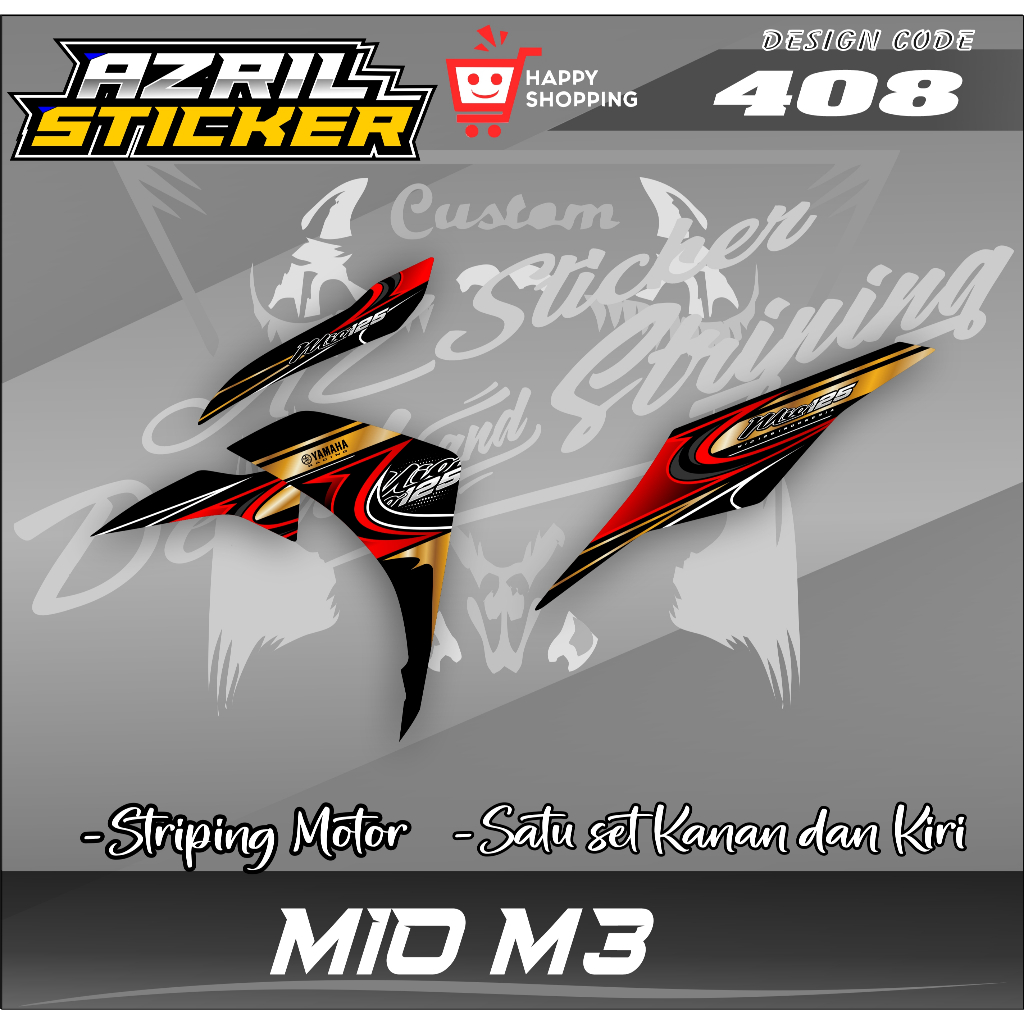 Striping Yamaha Mio M3 Variasi (4) Original Mio i 125 125i Racing 2015 2016 2017 2018 2019 2020 2021