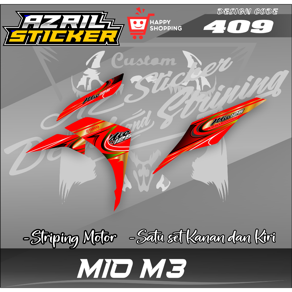 Striping Yamaha Mio M3 Variasi (4) Original Mio i 125 125i Racing 2015 2016 2017 2018 2019 2020 2021