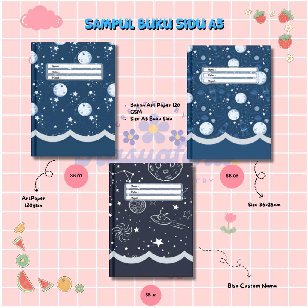 

SAMPUL COVER BUKU AESTHETIC CUSTOM UKURAN SIZE BUKU SIDU A5 KUARTO CANTIK BEST SELLER TERMURAH ALAT TULIS SEKOLAH KANTOR ANAK SD MI SMP SMA KARAKTER LUCU UNIK