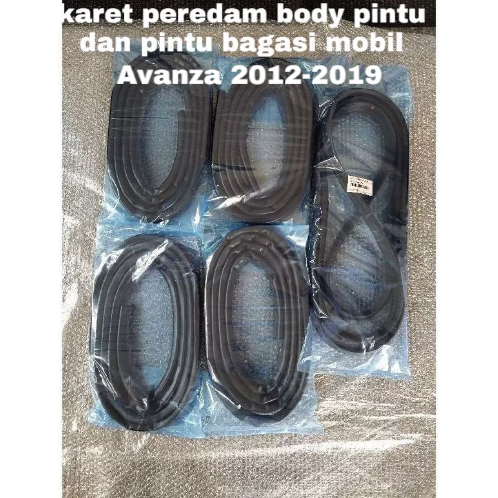 KARET PEREDAM BODY PINTU DAN PINTU BAGASI MOBIL TOYOTA AVANZA 2012-2019 1 SET ORIGINAL