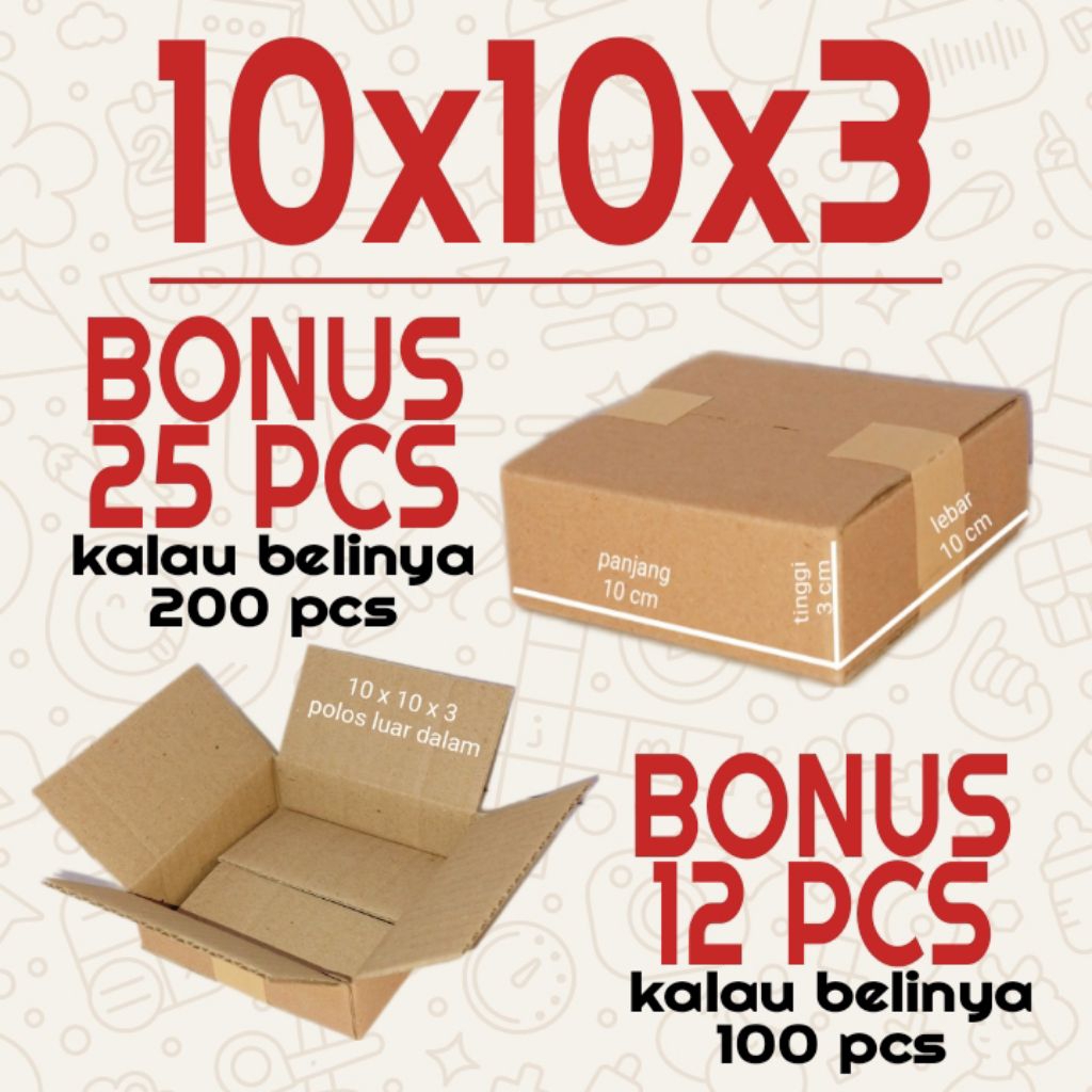 

Kardus Packing Ukuran 10x10x3