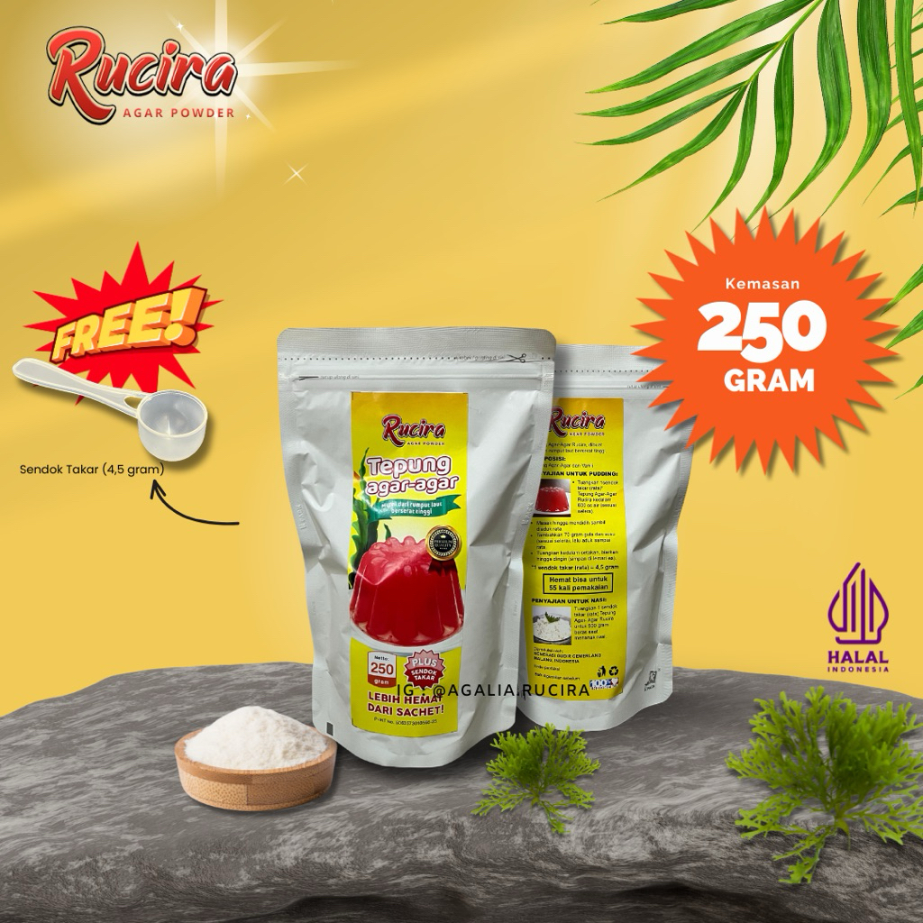 

TEPUNG AGAR AGAR MURNI / AGAR POWDER / AGAR BUBUK TANPA CAMPURAN - RUCIRA 250 gram