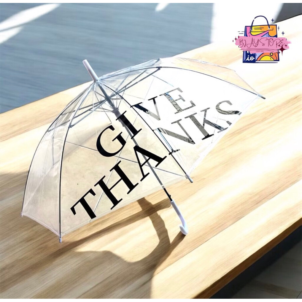 MINISO LONG HANDED TRANSPARENT UMBRELLA PAYUNG TRANSPARAN AESTETHIC L
