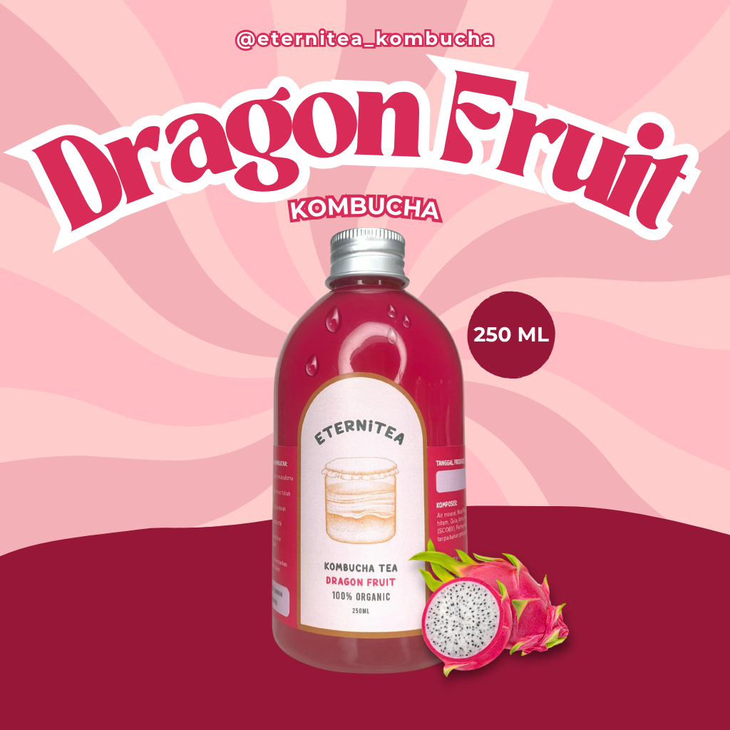 

Kombucha Tea ETERNITEA Buah Naga 100% Organik | 250ml