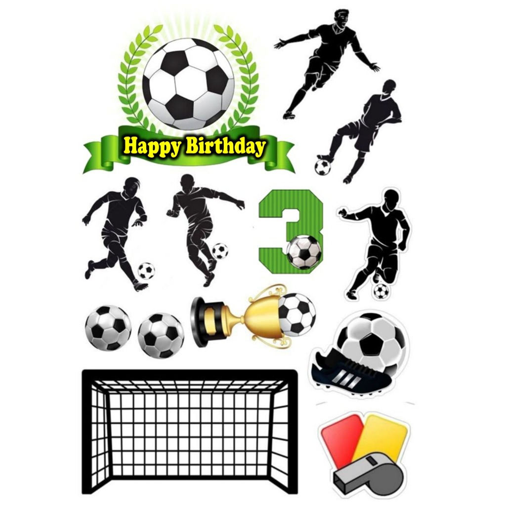 Sepak Bola/Topper Cake SEPAK BOLA CUSTOM Nama/ Topper ULTAH Sepak Bola