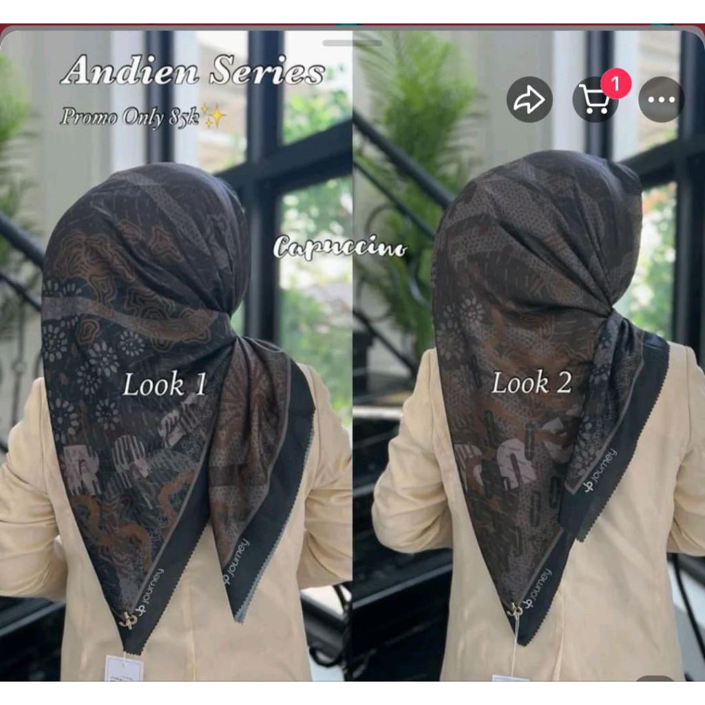 (FREE POUCH)SEGIEMPAT HIJAB JILBAB KERUDUNG JOURNEY JP JURNEY KW ANDIBSERIES VOALPREMIUM SUBLIM