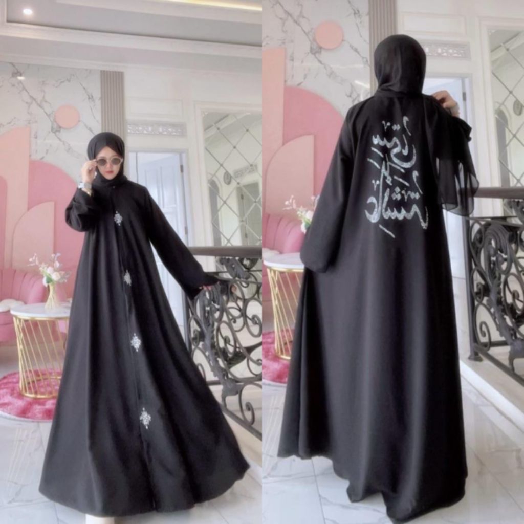 Abaya Aisya Dewasa // Abaya Arab Modern Terbaru // Abaya Outher Jetblack Premium