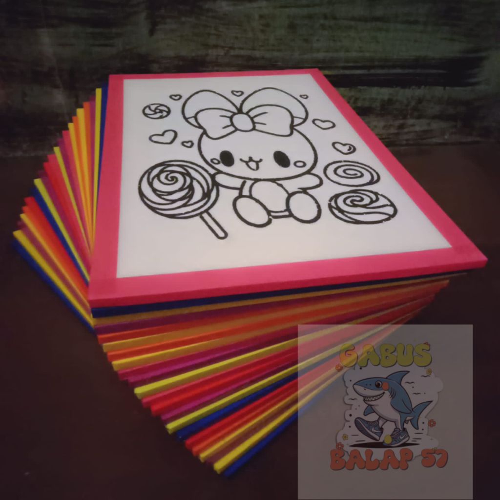 

24 pcs media mewarnai sterofoam karakter 33x50cm