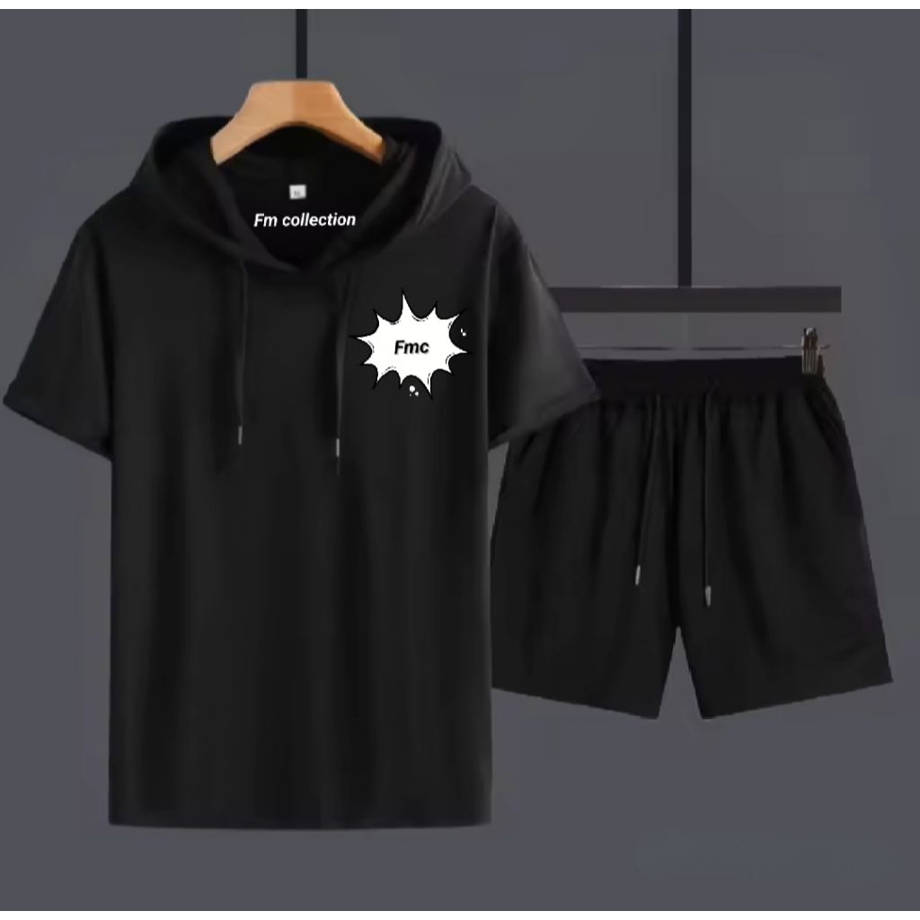 Setelan Hoodie + celana pendek pria & wanita kualitas premium scuba