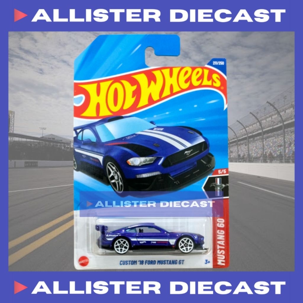 Hot Wheels Custom 18 Ford Mustang GT Biru Hotwheels Custom 18 Ford Mustang GT Blue HW Mustang 60