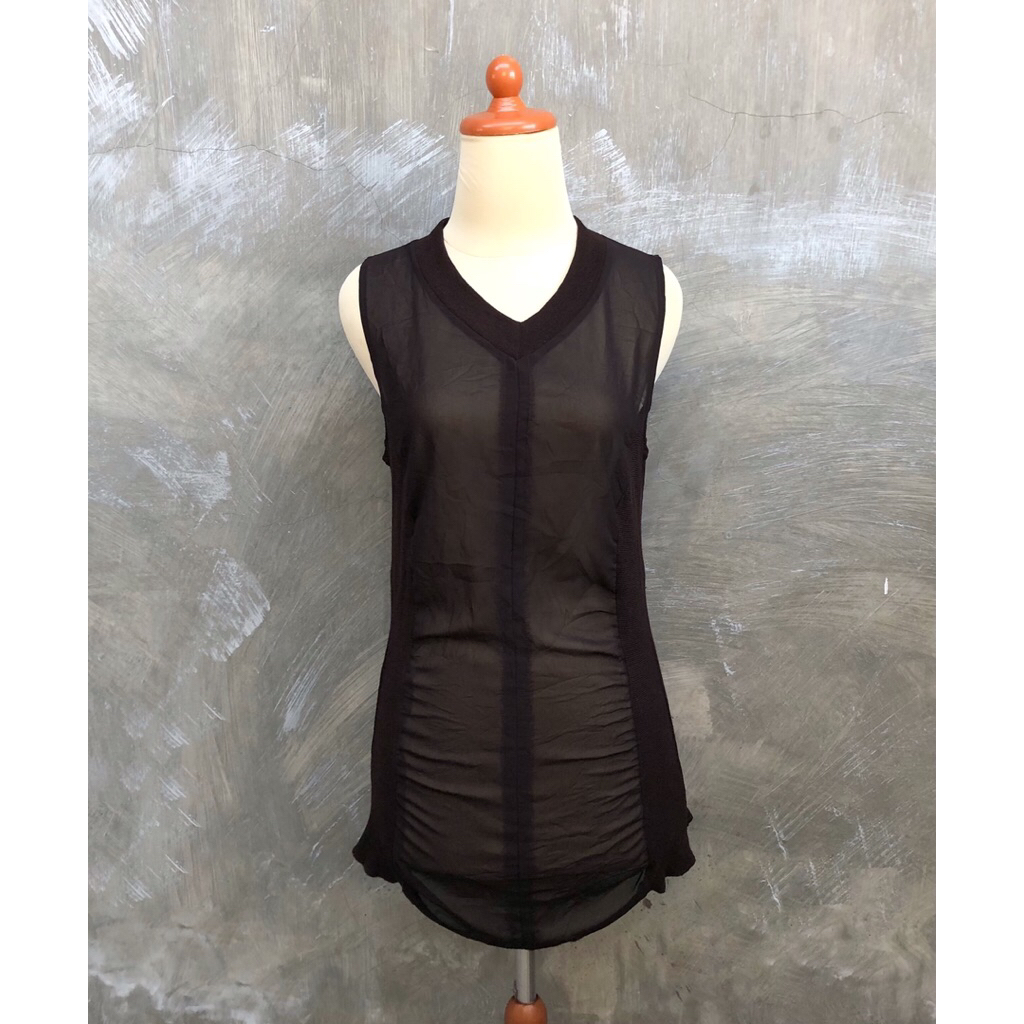 Issey Miyake Zucca Sleeveless Mesh Cardigan