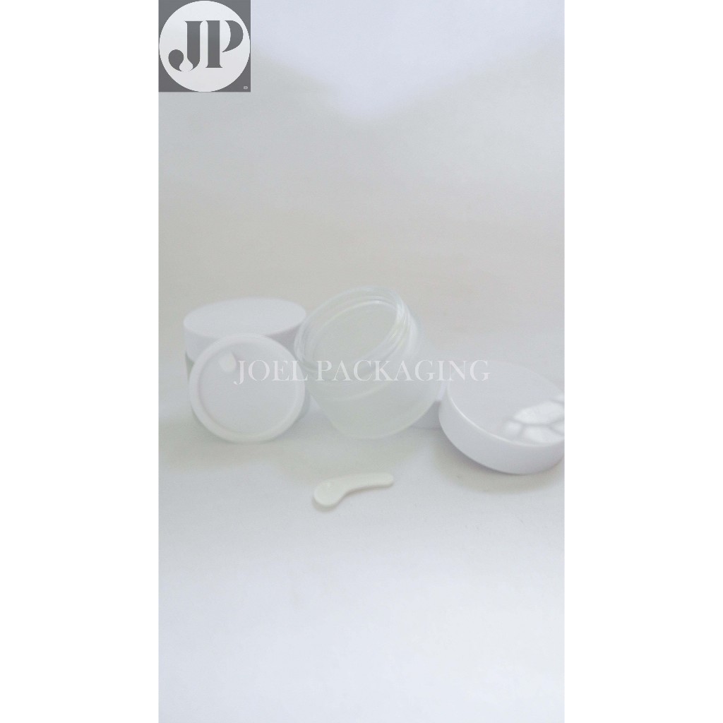 POT CREAM SPATULA 50GR FROSTED POT JAR SPATULA KACA 50GR