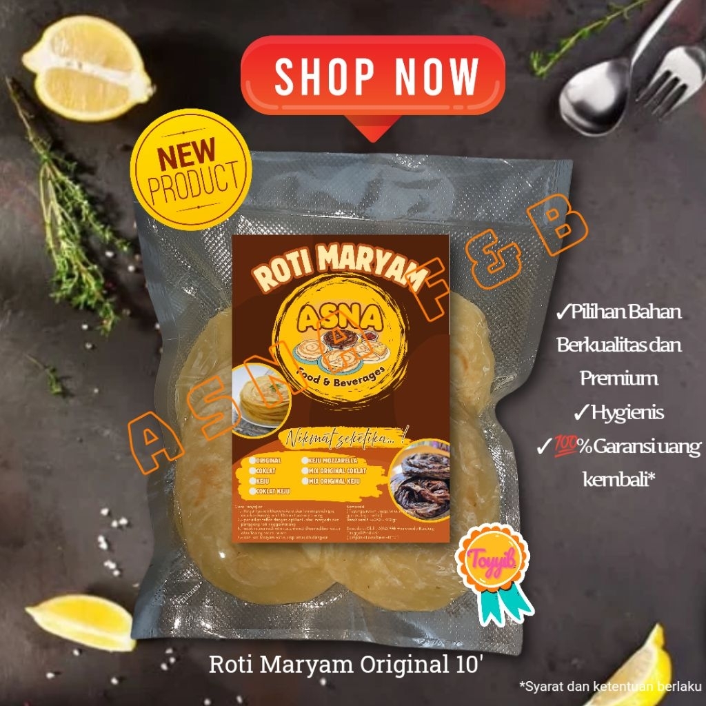 

Roti Maryam Asna | Roti Canai | Roti Cane Rasa Original isi 10pc Bandung
