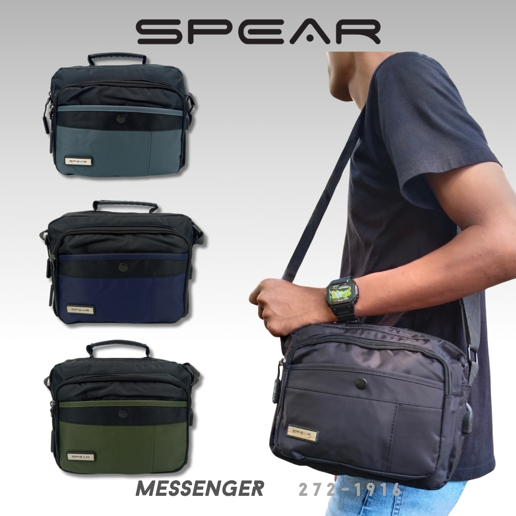 SPEAR Tas Messenger Tas Selempang Kanvas Unisex Pria Wanita Kerja Laptop Kuliah Series MB-272-1916