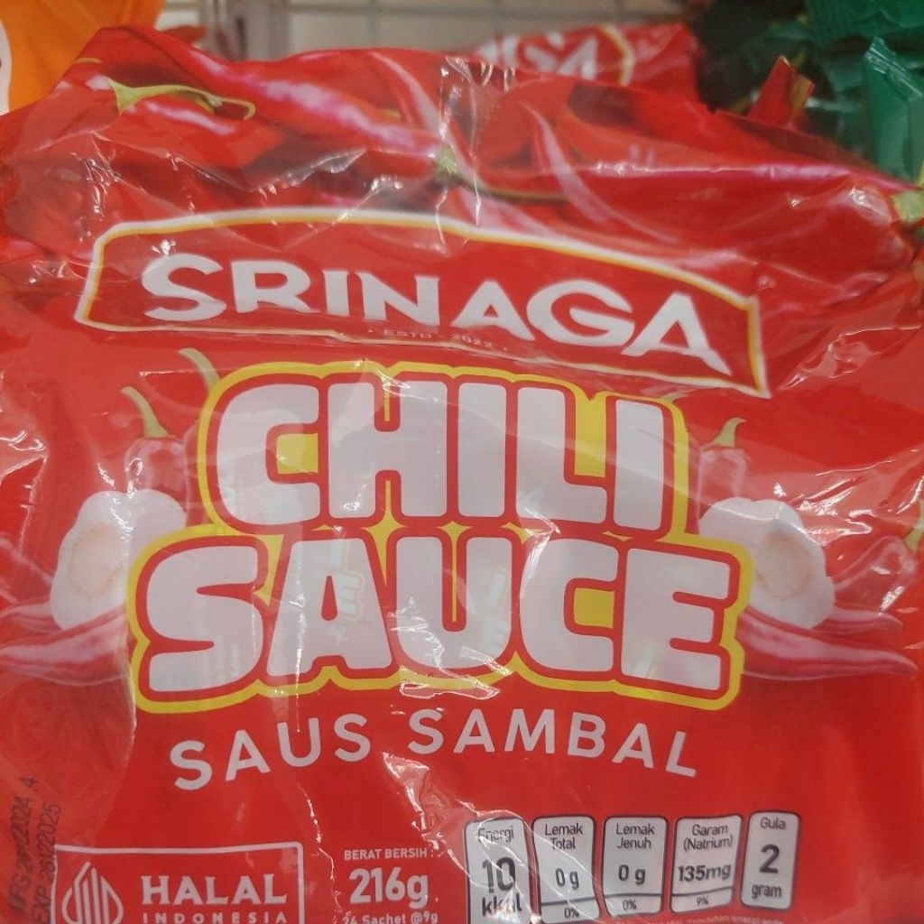 

Srinaga chili sauce 9gr x 24 sachet