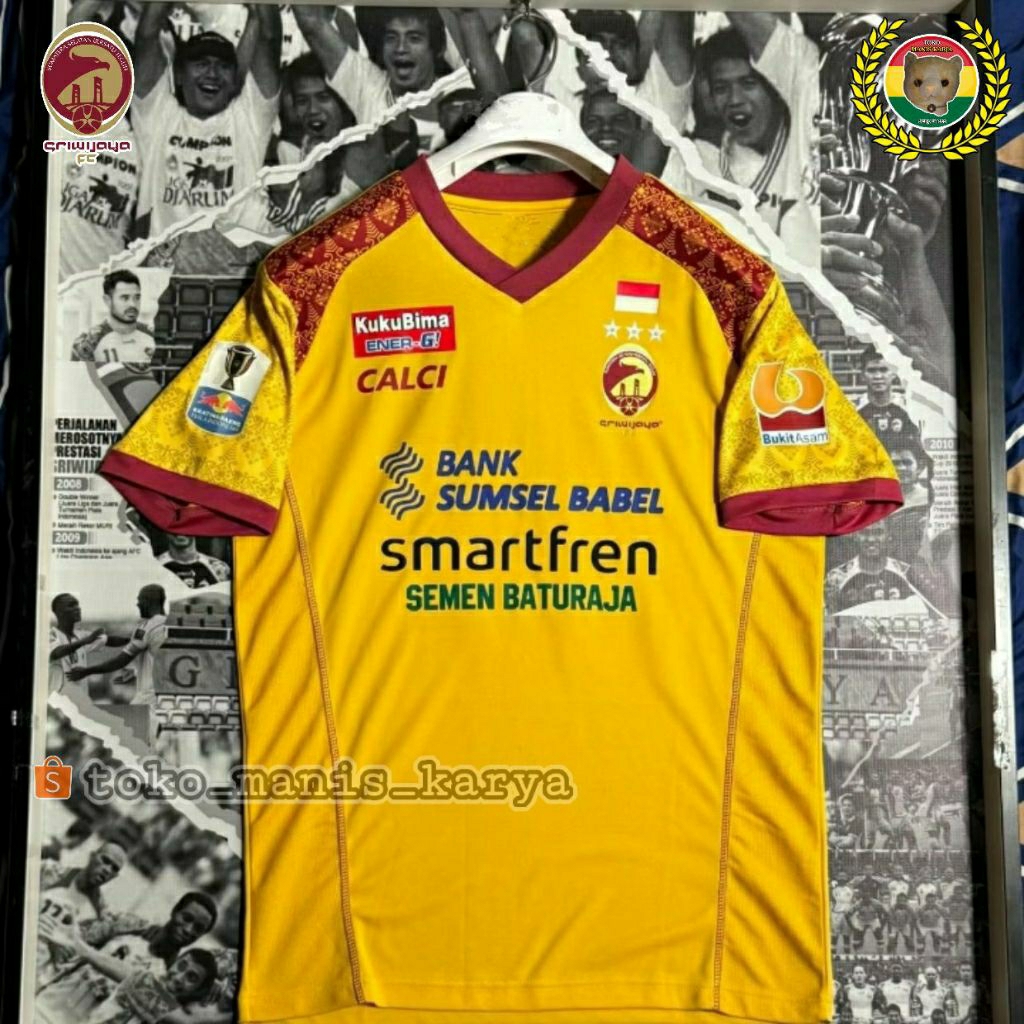 JERSEY SRIWIJAYA FC HOME 2018 GOJEK LIGA 1 KUNING PRINTING TERBARU LOKAL