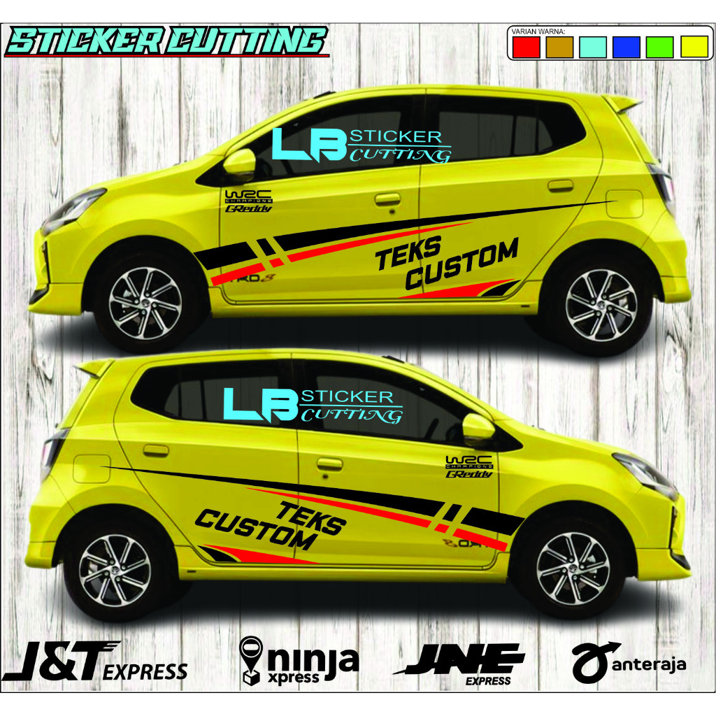 Stiker Cutting Mobil Agya TRD Sportivo Stiker Variasi Bodi Samping Toyota Agya