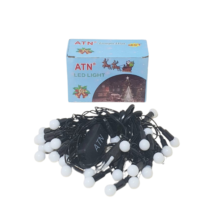 LAMPU TUMBLR LED SERI NATAL ATN BOLA SUSU 28 LED 5 METER B12