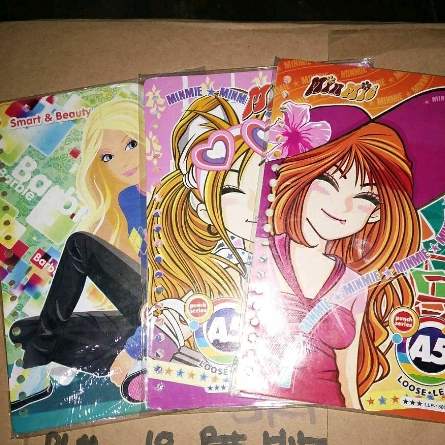 loose leaf a5 ponds alfa motif minmie pricess barbie