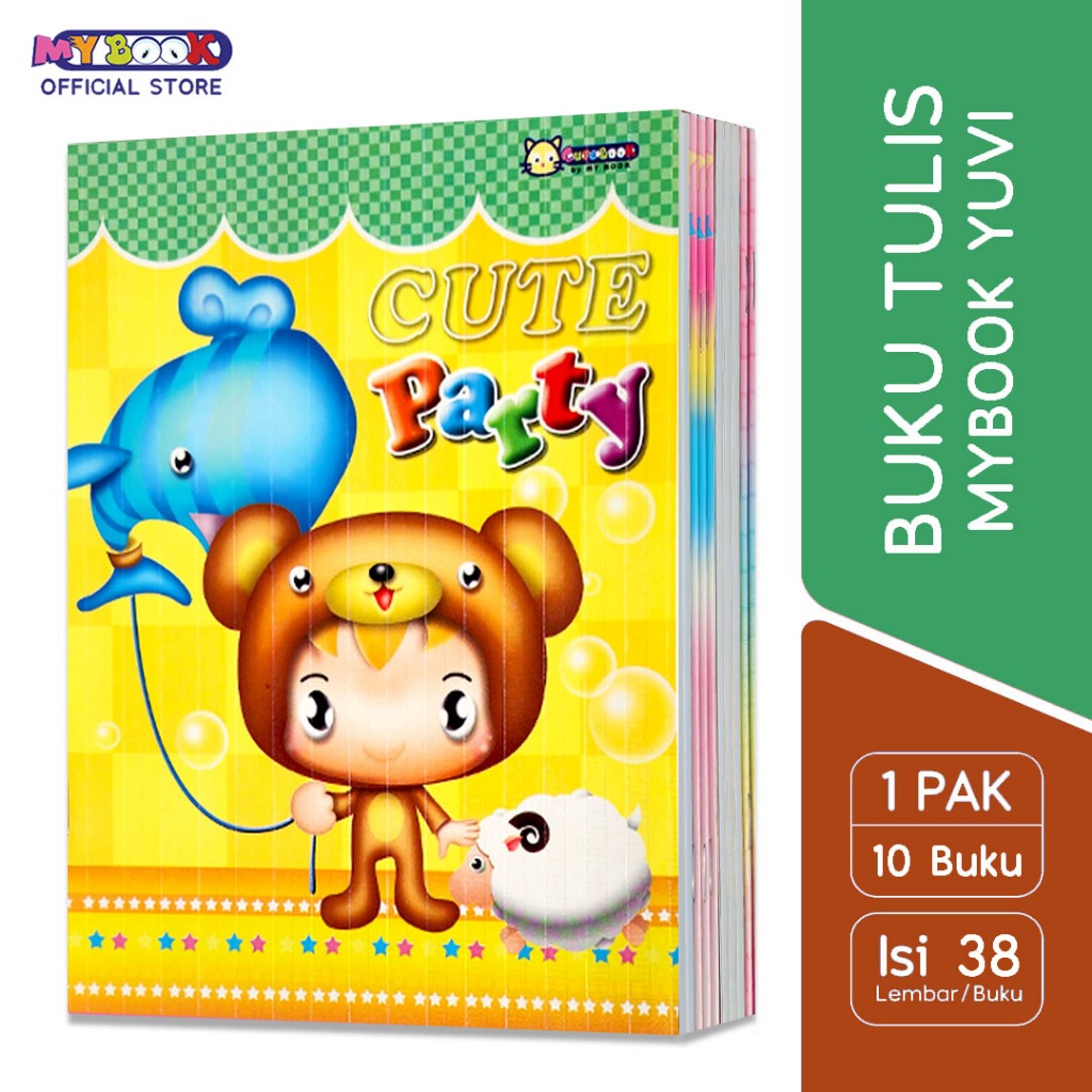 

My Book Yuvi Buku Tulis Sekolah A5 Fancy 38 Lembar - 10 Buku