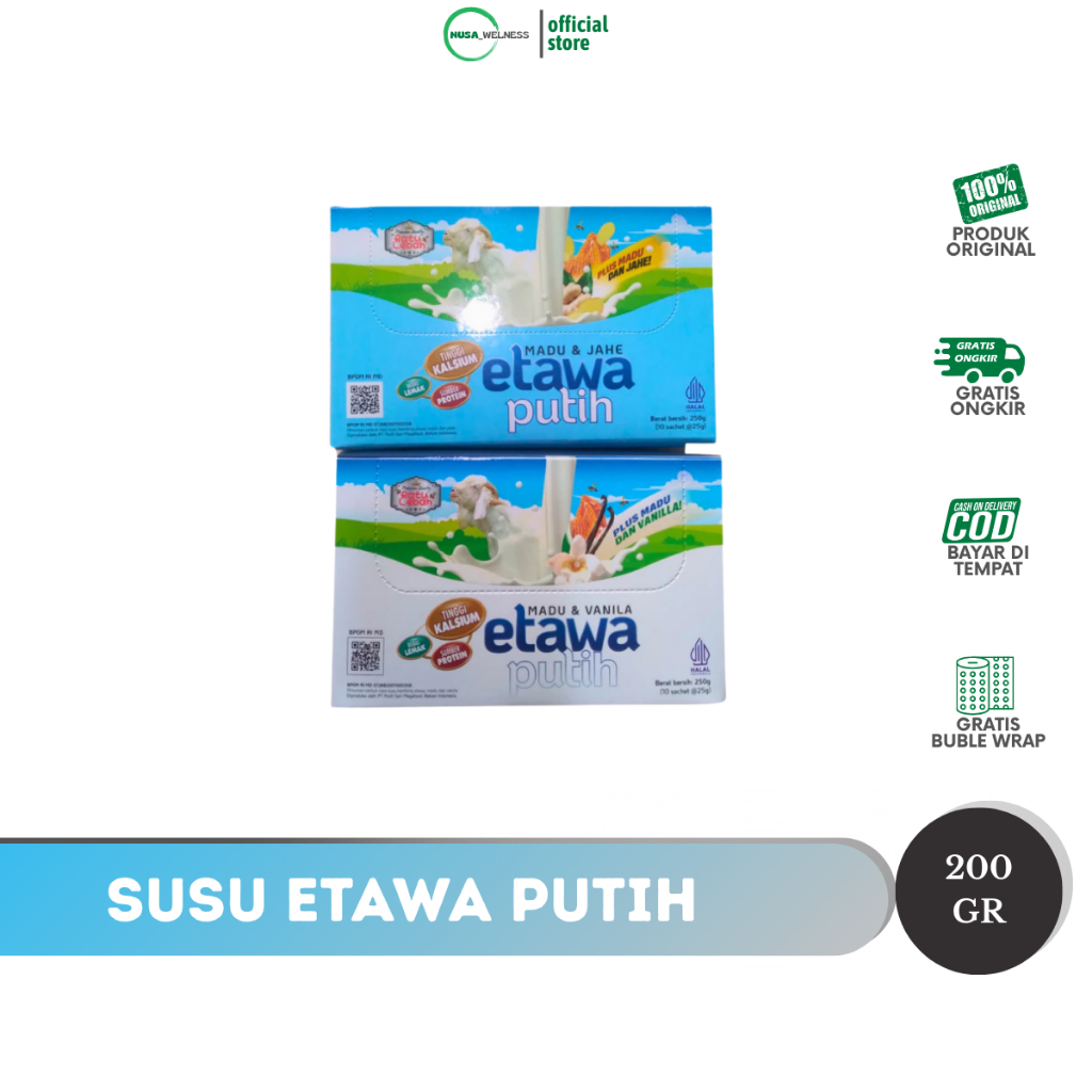 

SUSU KAMBING ETAWA PUTIH - madu + vanila | madu + jahe | original ratu lebah 100% | susu kambing bubuk | bantu jaga daya tahan tubuh | bisa COD
