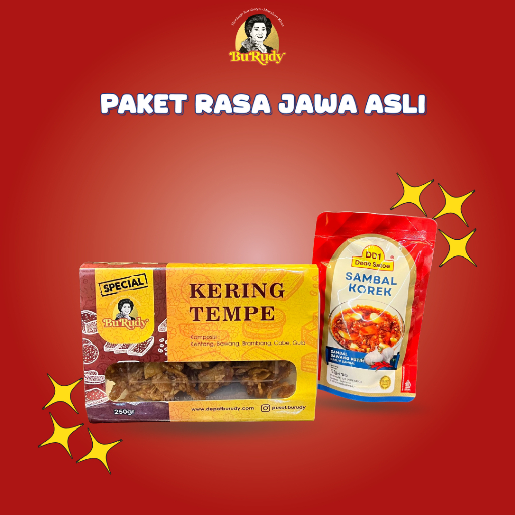 

[PAKET RASA JAWA ASLI] Kering Tempe Bu Rudy + DD1 Sambal Korek
