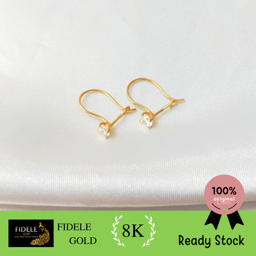 anting desi polos simple anting desi cuplik emas asli 375