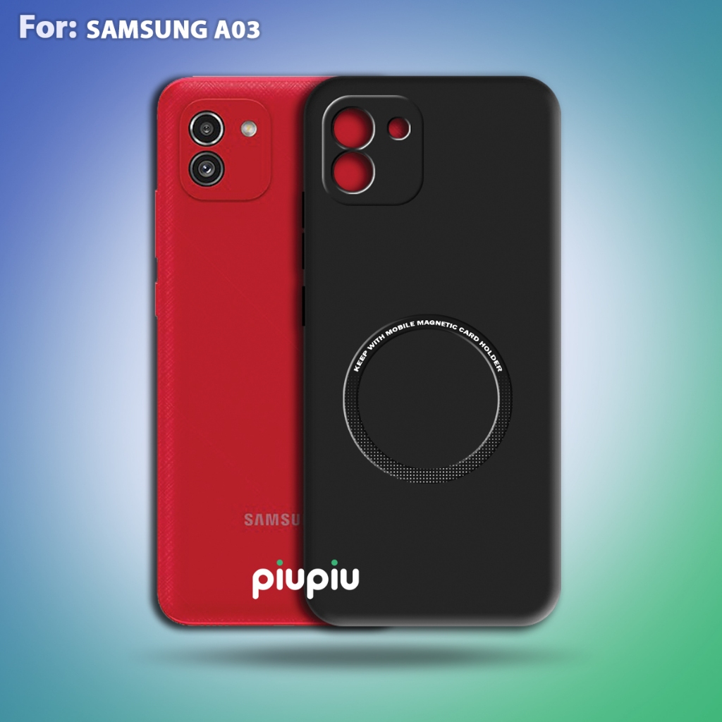 Case Samsung A03 Softcase With Ring Magnetic Premium Casing