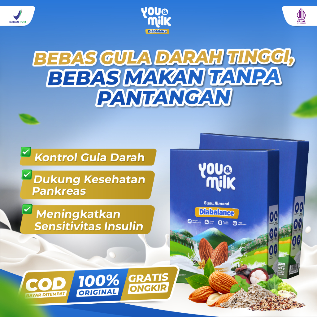 

YOU & MILK DIABALANCE 2 BOX Susu Herbal Ampuh Atasi Gula Darah Diabetes Jaga Kesehatan Jantung
