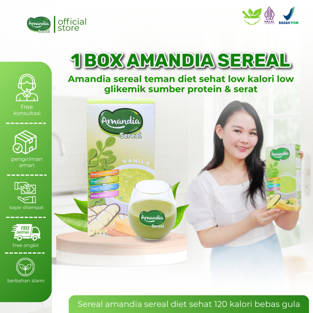 

Amandia Sereal Multigrain Makanan Sehat Tinggi Serat Bantu Sukseskan Program Diet Sudah Halal & BPOM