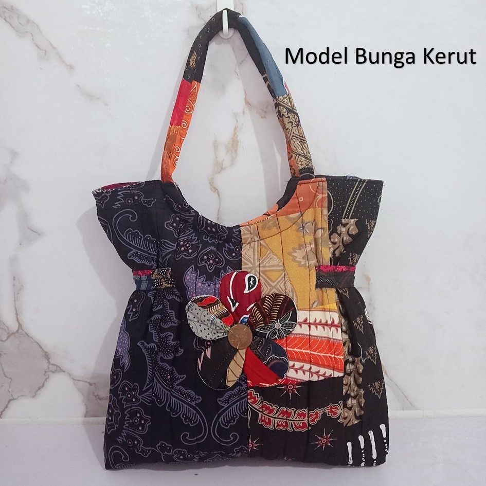 Tas Batik Totebag Batik Tas Jogja Model Bunga Kerut Riens Collections