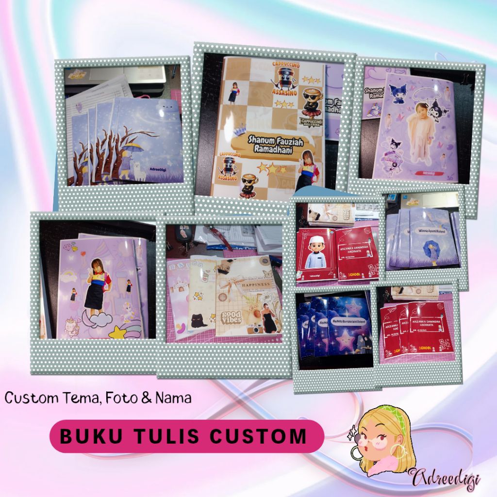 

BUKU TULIS / BUKU CATATAN CUSTOM NAMA /CUSTOM GAMBAR 34 HALAMAN