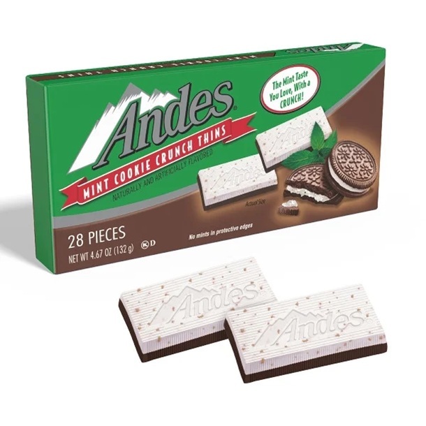 

Cokelat Andes Mint Cookie Crunch Thins isi 28pcs 132gram asal USA Amerika