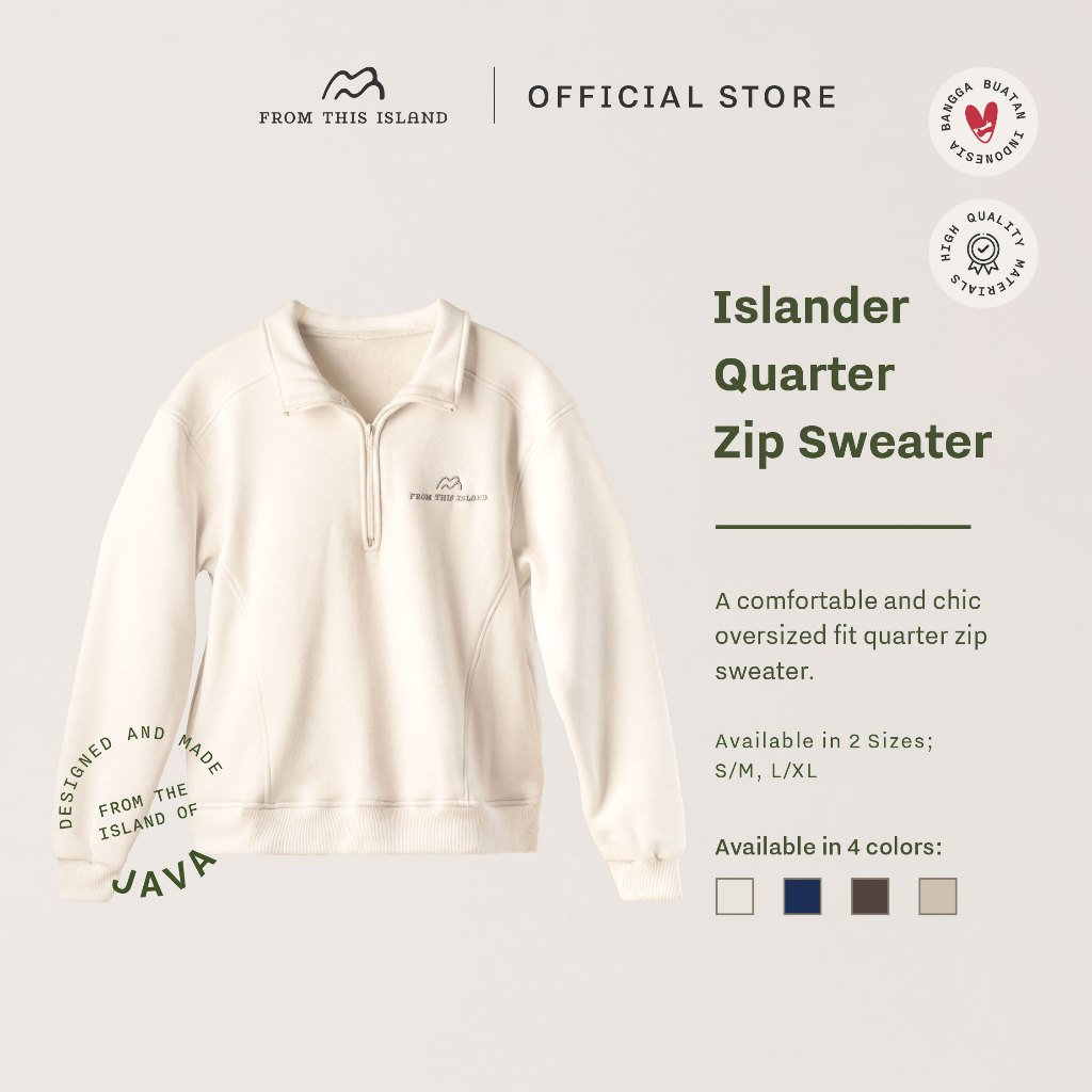 From This Island Islander Oversized Quarter Zip Sweater