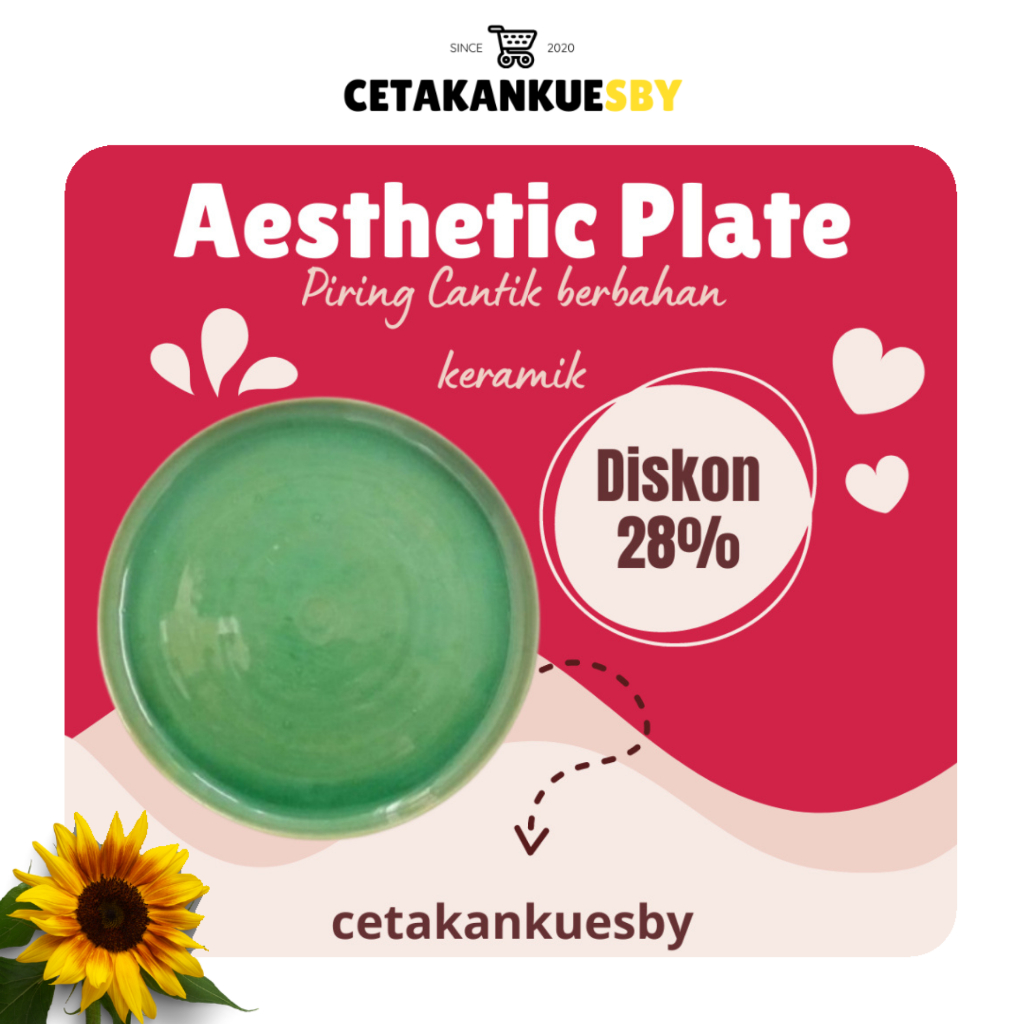 (CKS) Piring Keramik Dinner Plate / Piring Keramik Salad Plate Jade Green