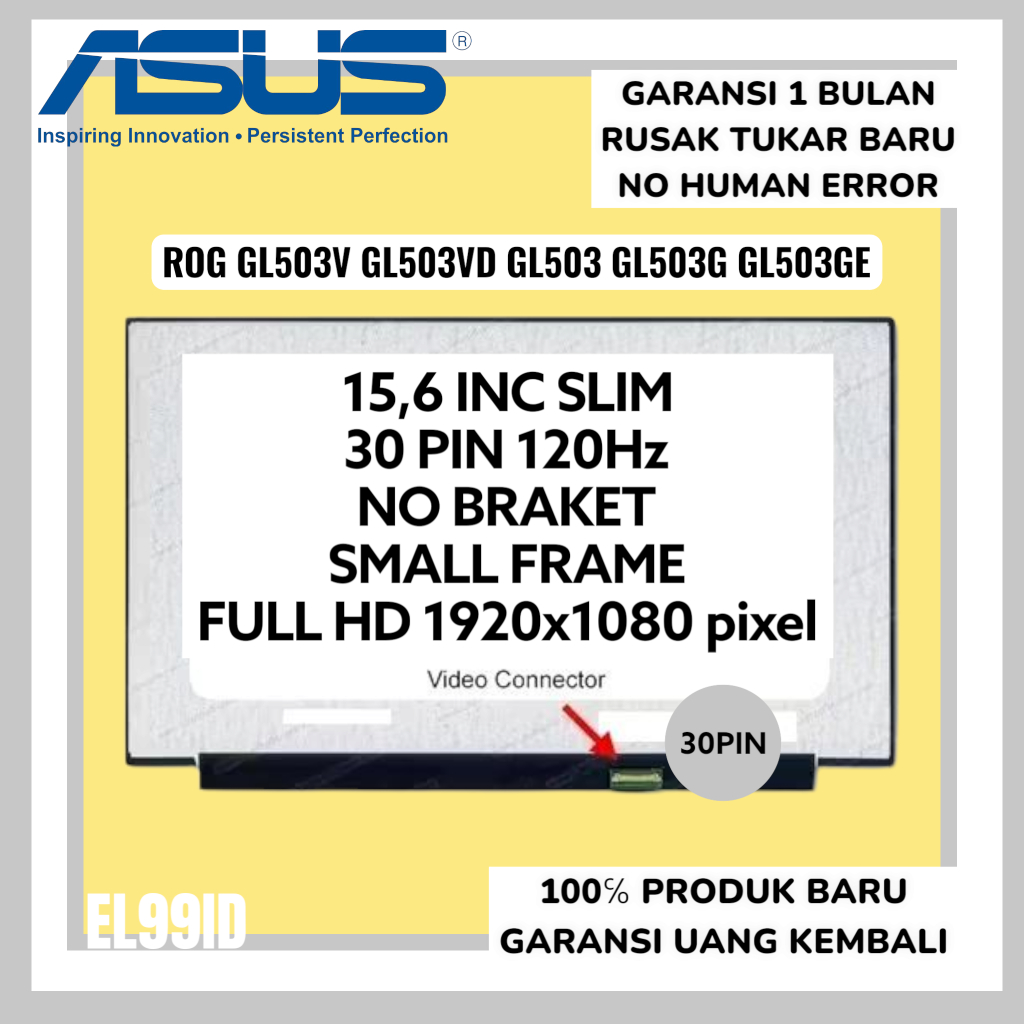 LCD LED Asus ROG GL503V GL503VD GL503 GL503G GL53GE FULL HD 1920x1080PIXEL 120Hz