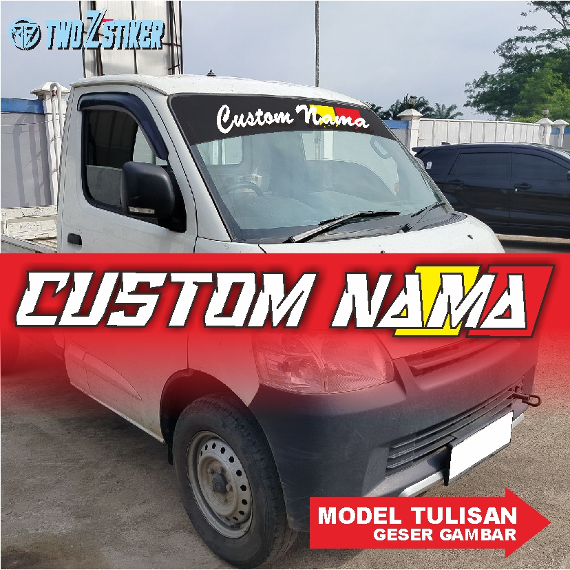 Stiker Bismillah / Stiker Custom Mobil Pickup / Stiker Kaca Mobil Depan Custom Variasi Mobil Stiker 