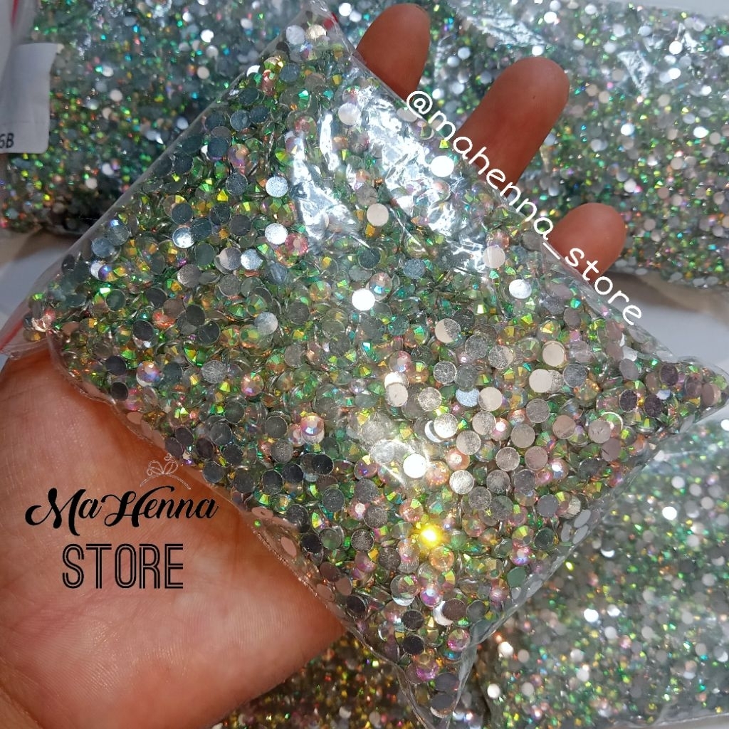 Gems pelangi gems 2mm 3mm 4mm kilau clear AB rainbow