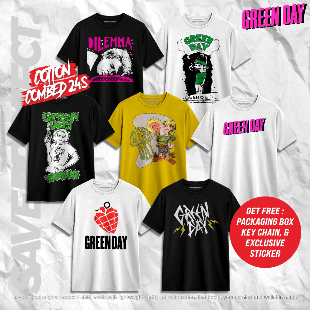 SAVE. Project | Kaos Green Day "Series 4" | Kaos Green Day | T-Shirt Green Day | Greenday | KaosBand