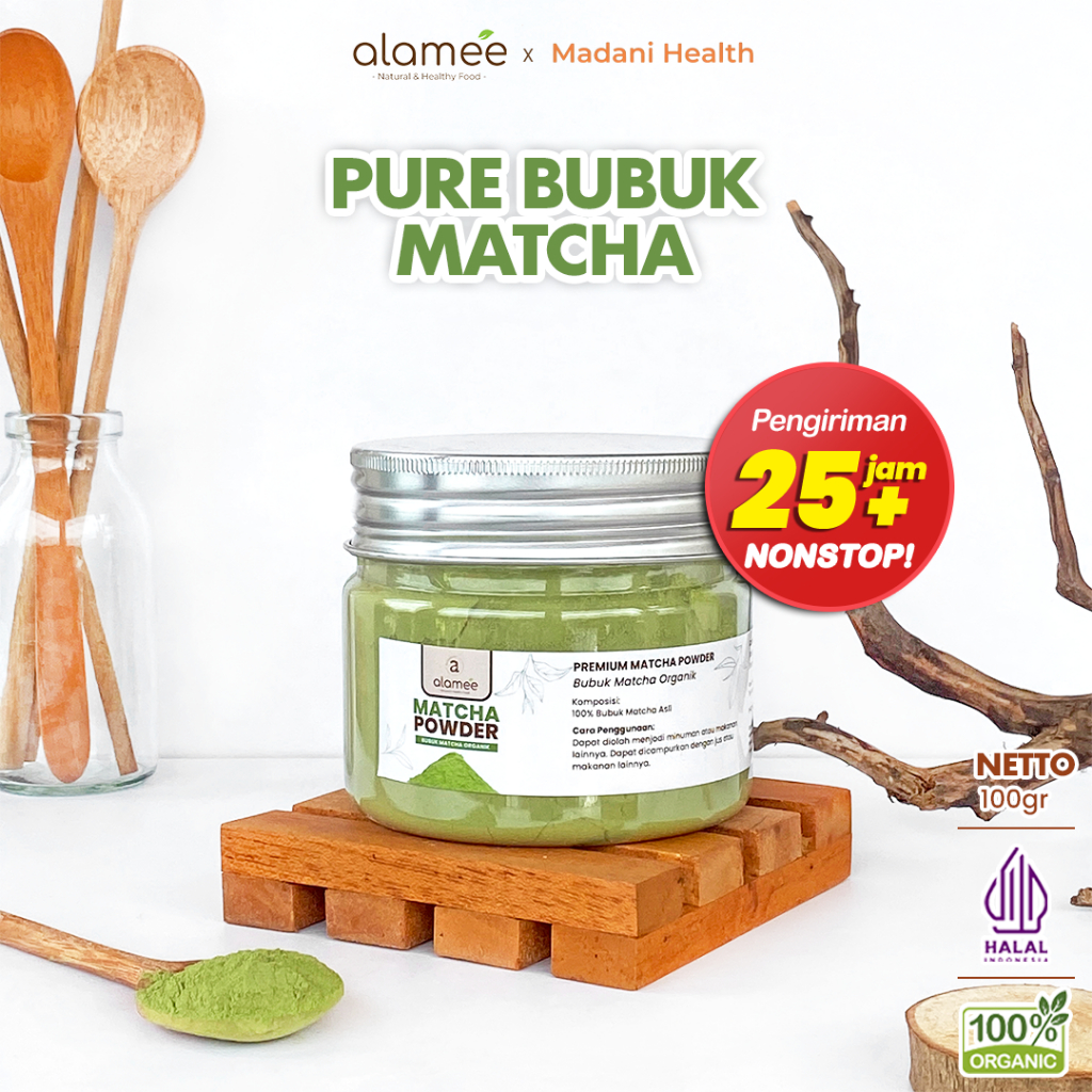 

ALAMEE Matcha Powder Minuman Teh Matcha Pure PREMIUM Matcha Tea Powder Tanpa Campuran Gula 100gr