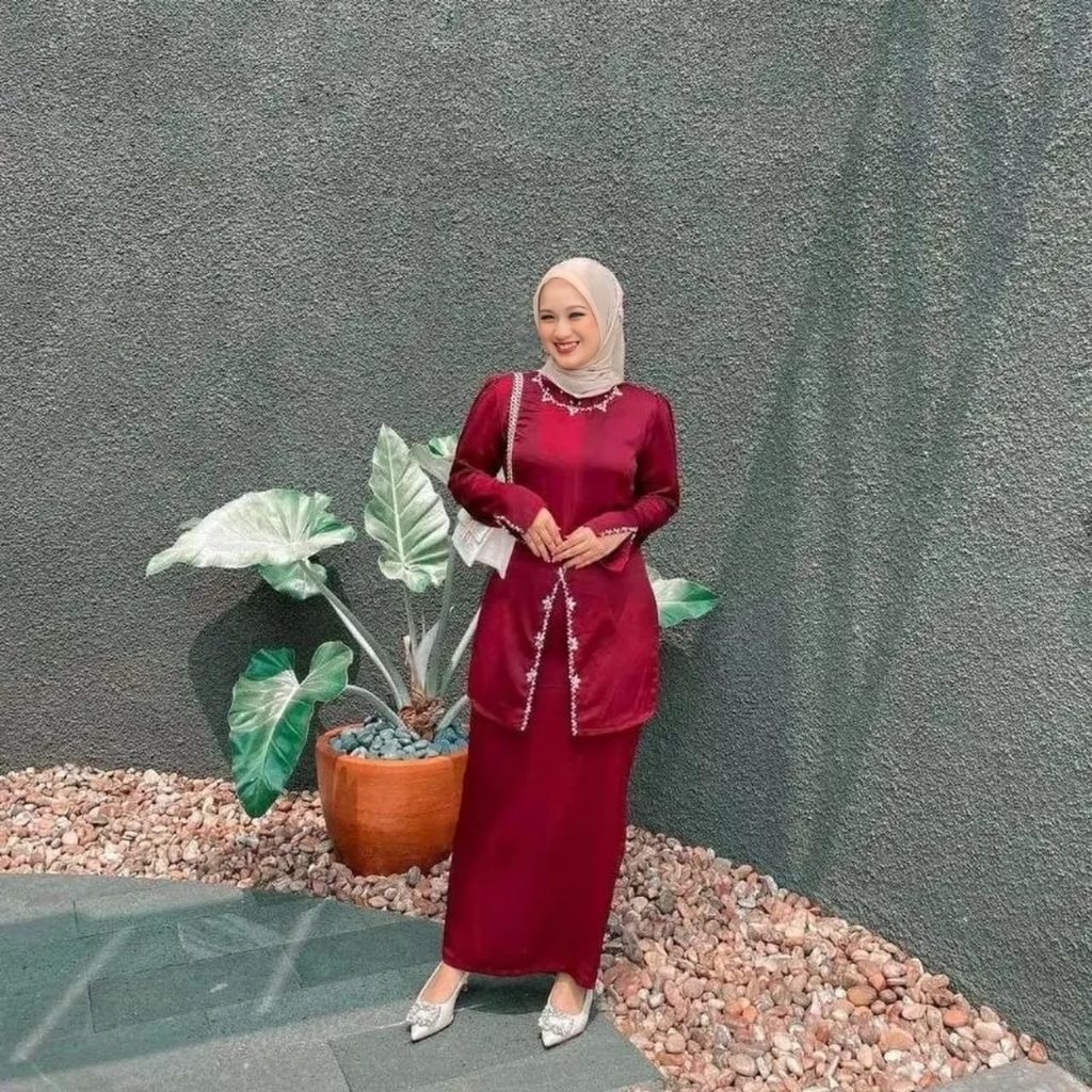 Set rok Lesti baju kurung melayu viral baju malaysia wanita outfit kondangan / pesta wanita eliza ku
