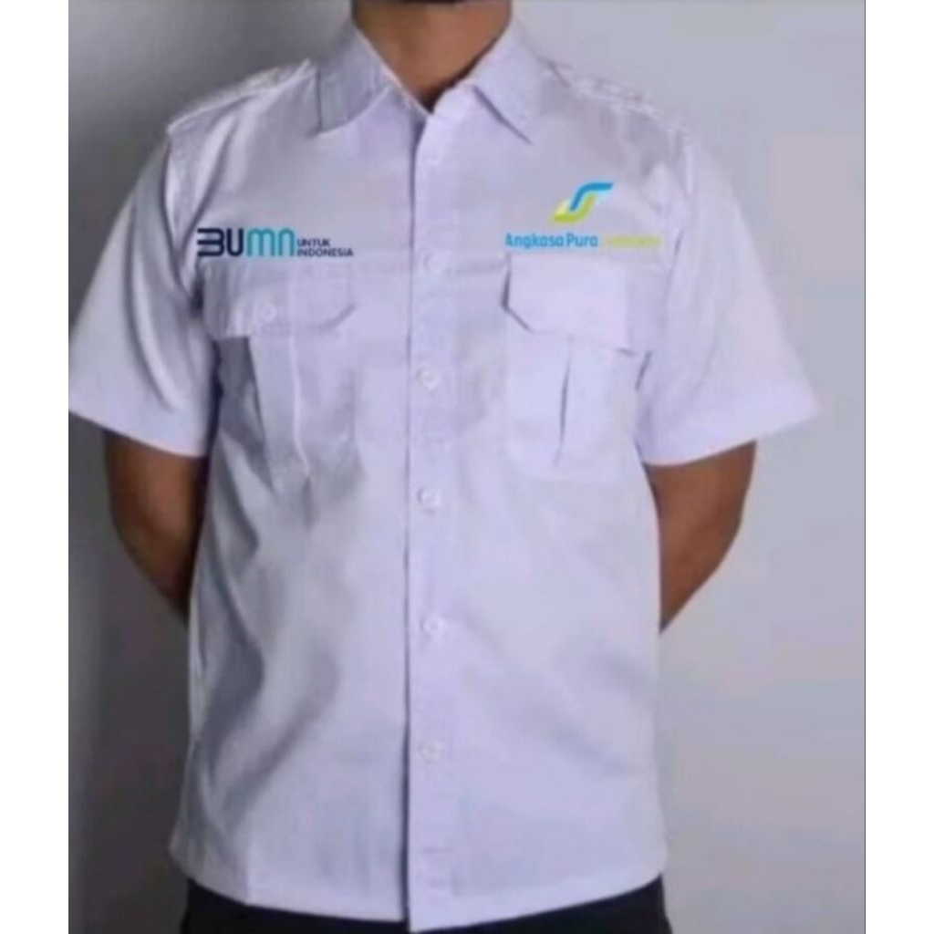 KEMEJA ANGKASA PURA BUMN BORDIR PDH PUTIH Seragam pdh angkasa pura kemeja kerja BUMN angkasa pura pe