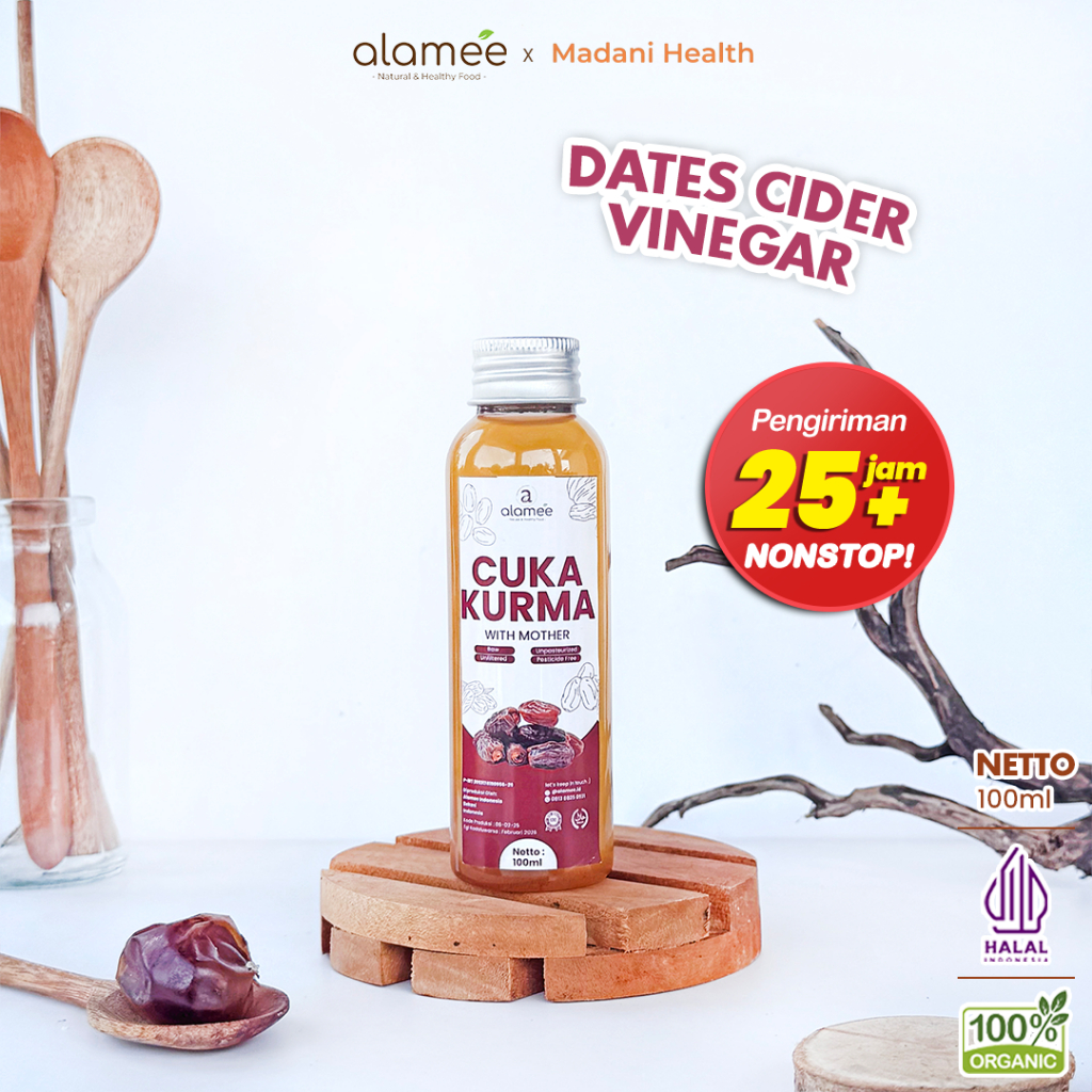 

ALAMEE Cuka Kurma With Mother Original Dates Cider Vinegar Fermentasi Probiotik Herbal 100ml