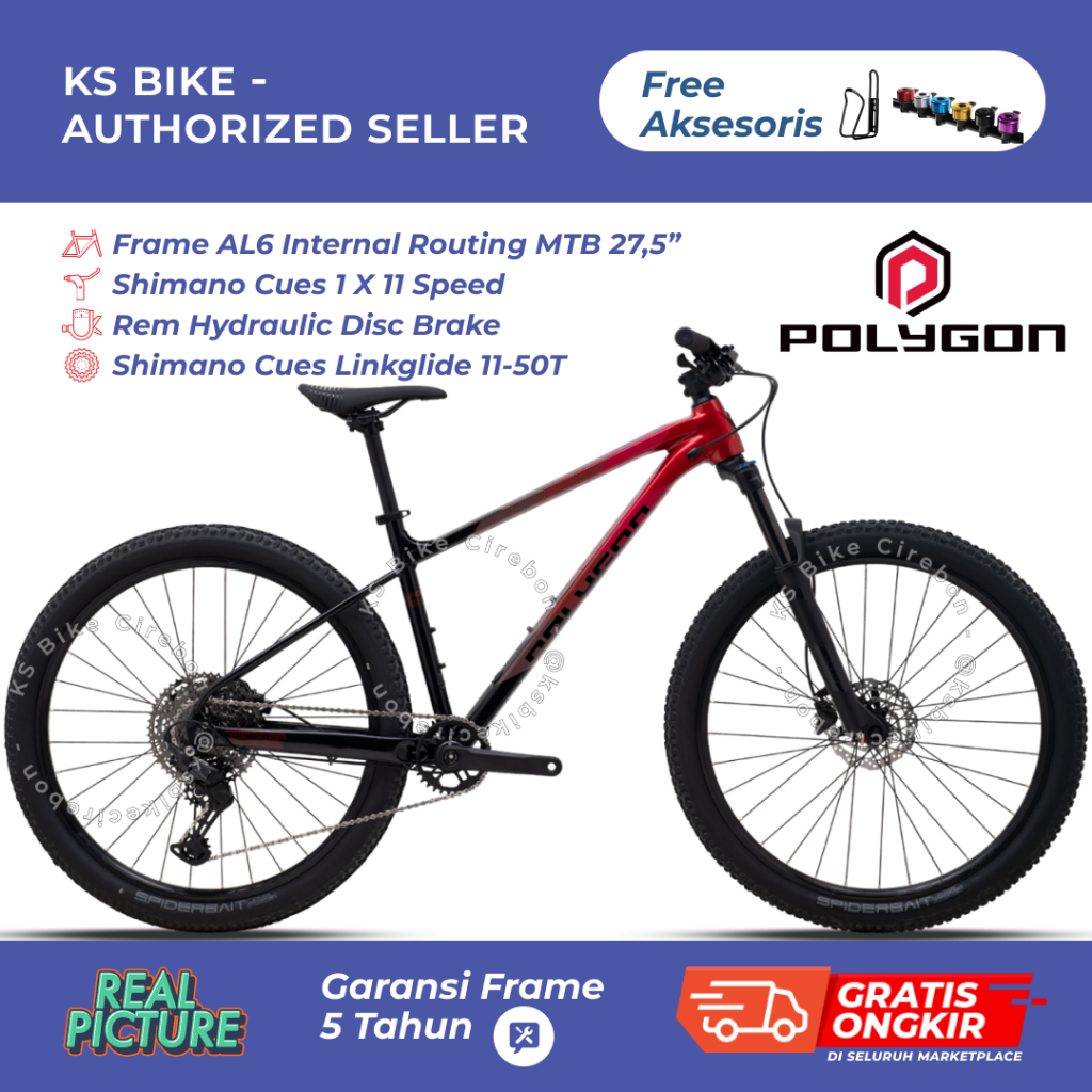 MTB Polygon Xtrada 6 27.5 Inch - Frame Alloy ALX XC Trail Shifter 11 Speed Shimano Cues Rem Hidrolik