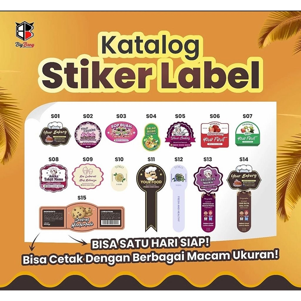 

Sticker Vinyl kemasan | cocok untuk usaha makanan |vinyl glossy (cetak per lembar A3)
