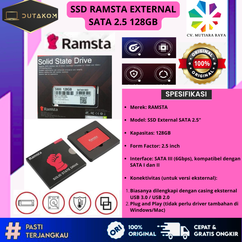 SSD EXTERNAL SATA 2.5 RAMSTA 128GB