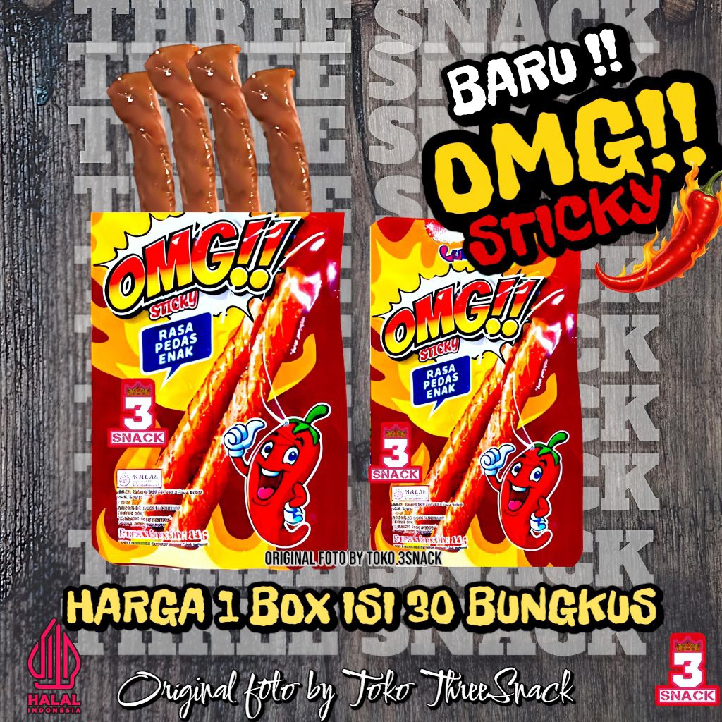 

Snack Pedas OMG Sticky 11g 1 Box Isi 30 Pcs