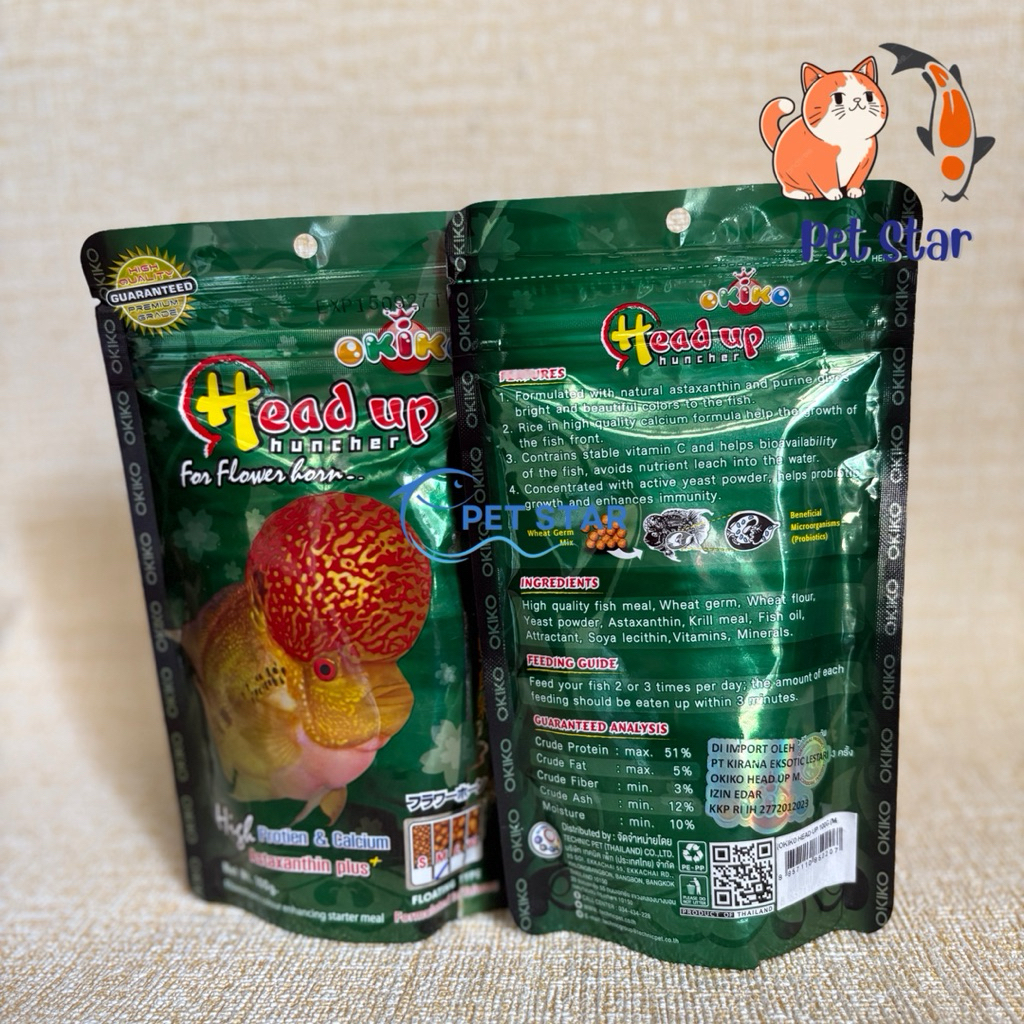 New Okiko Platinum Pakan Ikan Louhan 100gr / Okiko Quick Red Head Mark / Okiko Head Up / Okiko